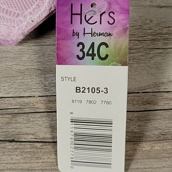 Hers by Herman Lace Bras 2Pc Sz 34C - Picture 6 of 8
